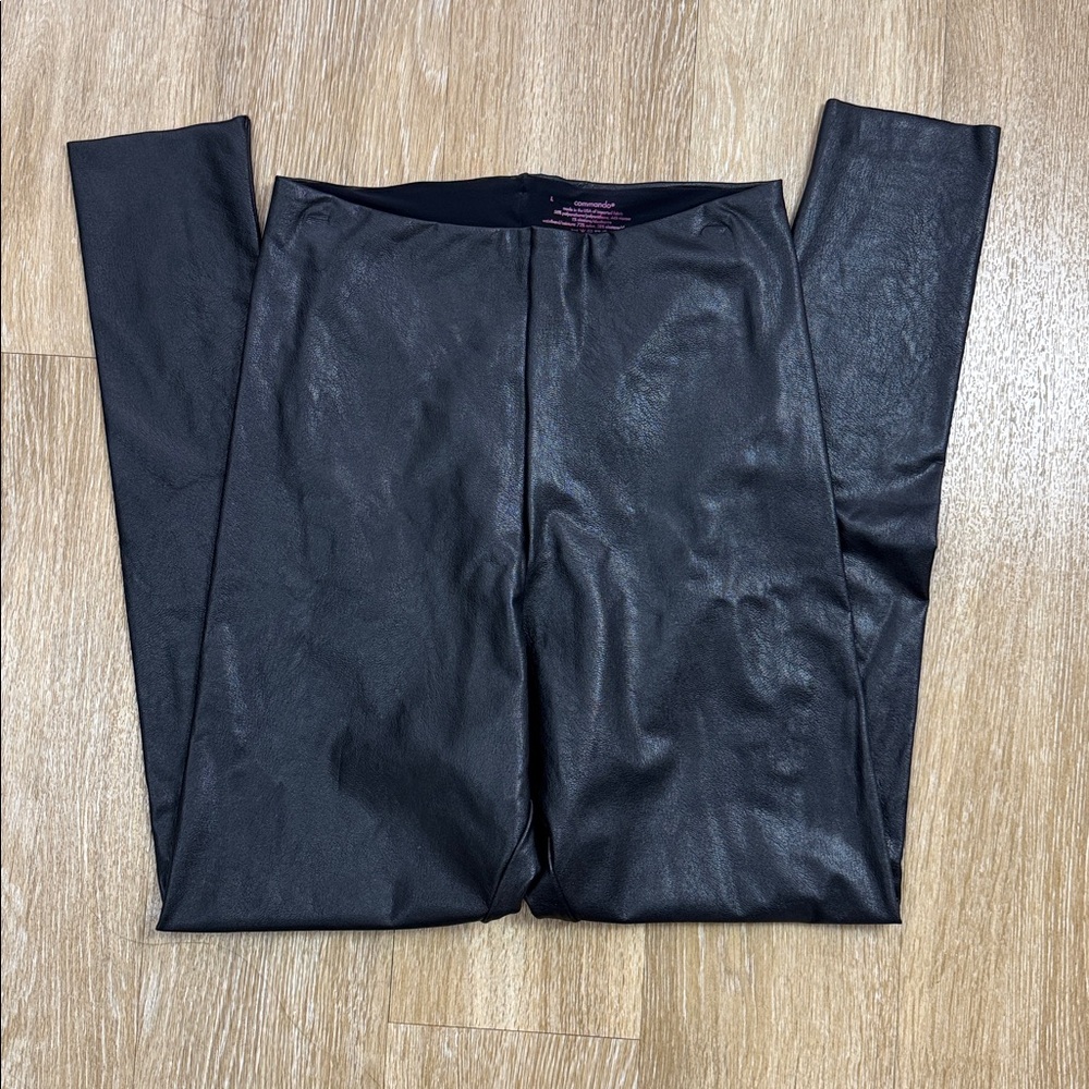 Commando Perfect Control High Rise Faux Leather Leggings sz Large - Picture 7 of 12